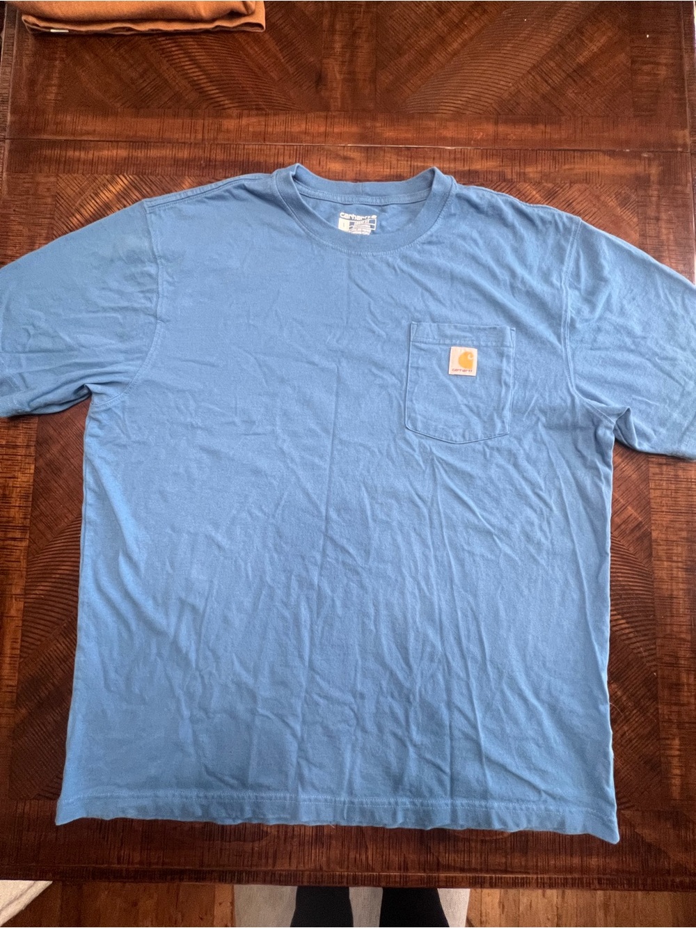 Carhartt Short Sleeve Pocket Tee in Blue with Logo Patch
